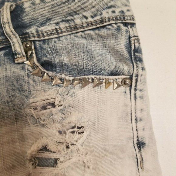 Bullhead Denim Frayed Denim Short Shorts size 3 - Picture 3 of 3